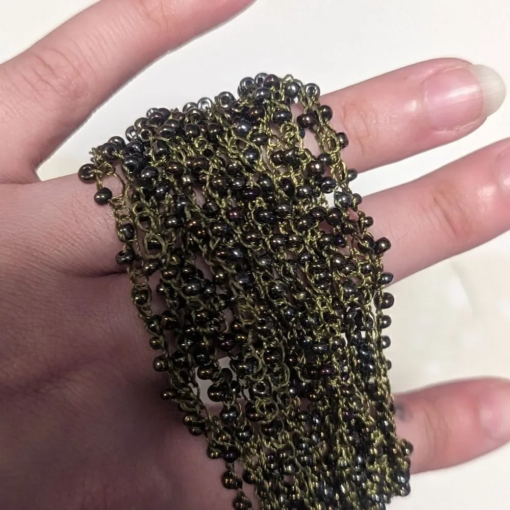 2 piece handmade threaded beaded bracelet